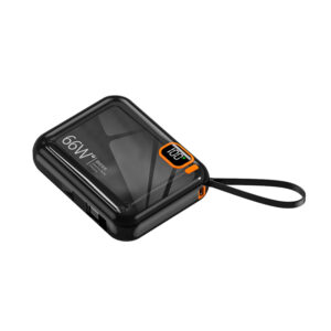 iLead 10000mAh 66W Fast Charge Power Bank with Built-in Cable, Black