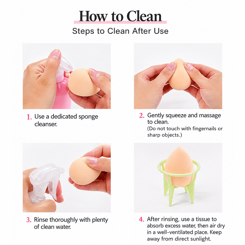 Makeup Sponge Set with Holder – Wet & Dry Non-Latex Beauty Sponges - Image 9