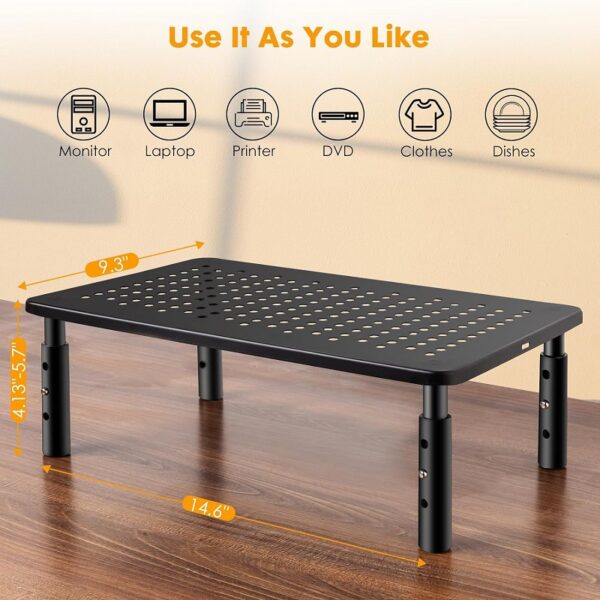 Adjustable Riser For Computer Monitor Computer Monitor Stand Riser for Desk 3 Height Adjustable Pc Laptop Tv ...