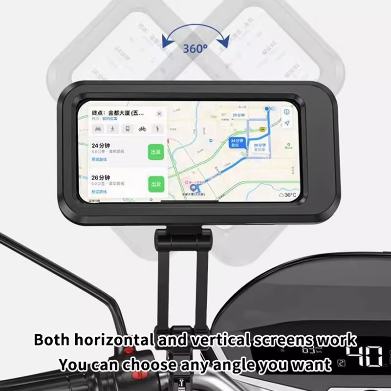 iLead Motorcycle Waterproof Phone Mount Case 360° Rotating Holder for Up to 6.9" Phones - Image 8