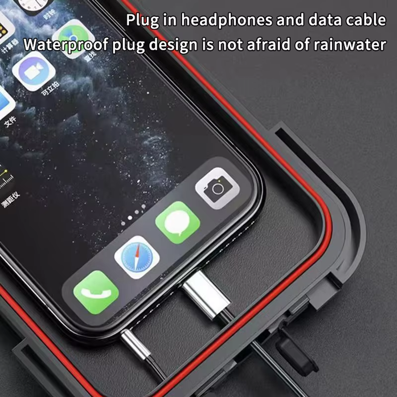iLead Motorcycle Waterproof Phone Mount Case 360° Rotating Holder for Up to 6.9" Phones - Image 7