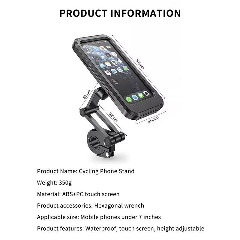 iLead Motorcycle Waterproof Phone Mount Case 360° Rotating Holder for Up to 6.9" Phones - Image 11