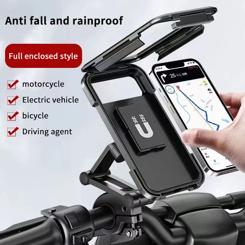 iLead Motorcycle Waterproof Phone Mount Case 360° Rotating Holder for Up to 6.9" Phones - Image 3