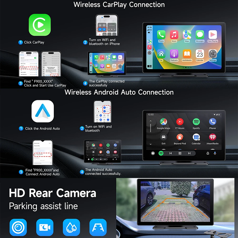 iLead 9 Inch Wireless Car Stereo with CarPlay & Android Auto WIFI Audio Player - Image 9