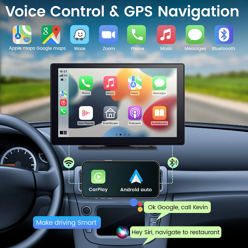 iLead 9 Inch Wireless Car Stereo with CarPlay & Android Auto WIFI Audio Player - Image 2