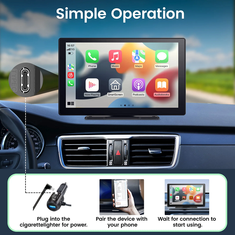iLead 9 Inch Wireless Car Stereo with CarPlay & Android Auto WIFI Audio Player - Image 5