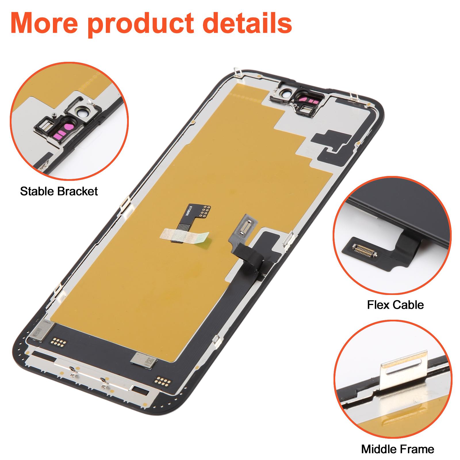 iPhone 16 Plus Replacement Premium RJ Soft OLED Display Assembly - Image 3