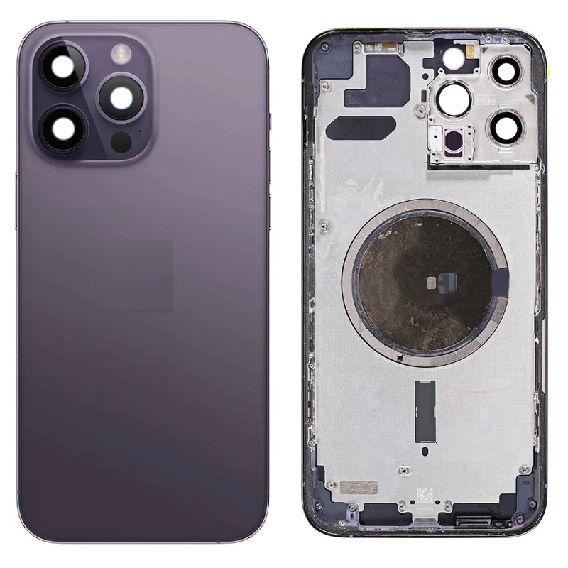 iPhone 14 Pro Back Cover Rear Housing Chassis with Frame Assembly, Deep Purple