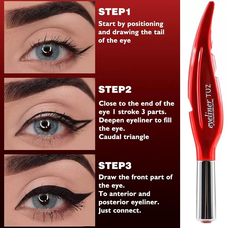 Waterproof Precision Eyeliner, Ultra-Fine Tip Long-Lasting, Black - Image 2