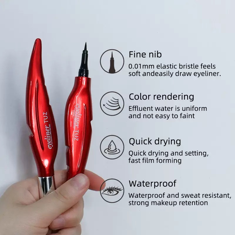 Waterproof Precision Eyeliner, Ultra-Fine Tip Long-Lasting, Black - Image 3