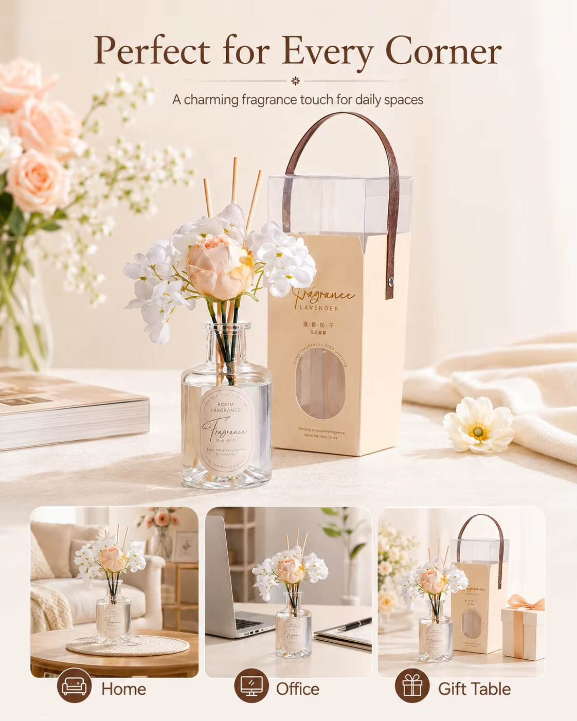 Mint Rose Sweet Floral Aromatherapy Gift Set – Flower Design Home Fragrance, Gift Box - Image 9