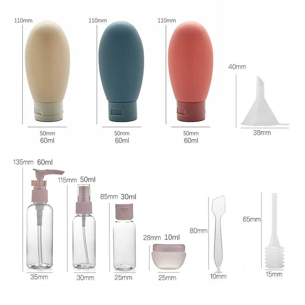 11-Piece Travel Toiletry Bottle Set – Refillable Travel Containers - Image 7