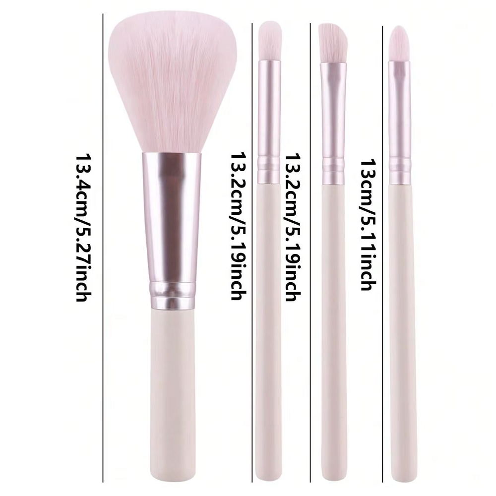 6-Piece Pink Makeup Brush Set with Makeup Brushes, Beauty Blender & Eyelash Curler - Image 4